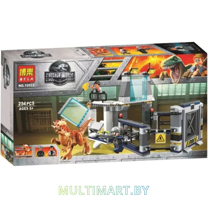 Конструктор Bela Dinosaur World 10922 Побег стигимолоха из лаборатории (234 детали)